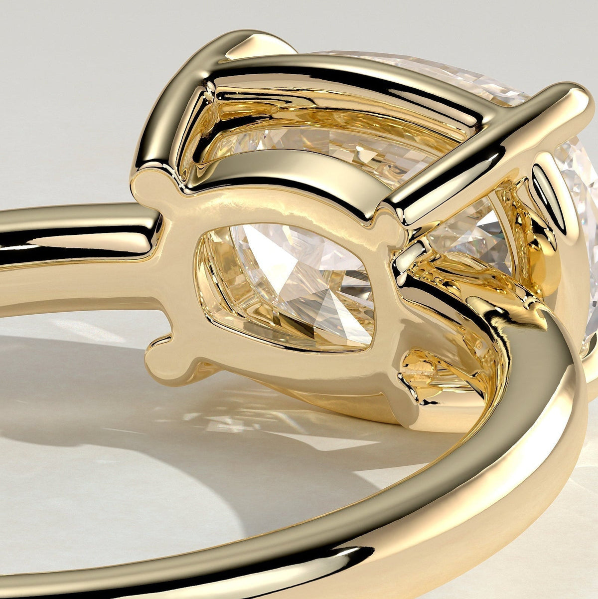 Elongated Cushion Bezel Solitaire Lab Grown Diamond Engagement Ring