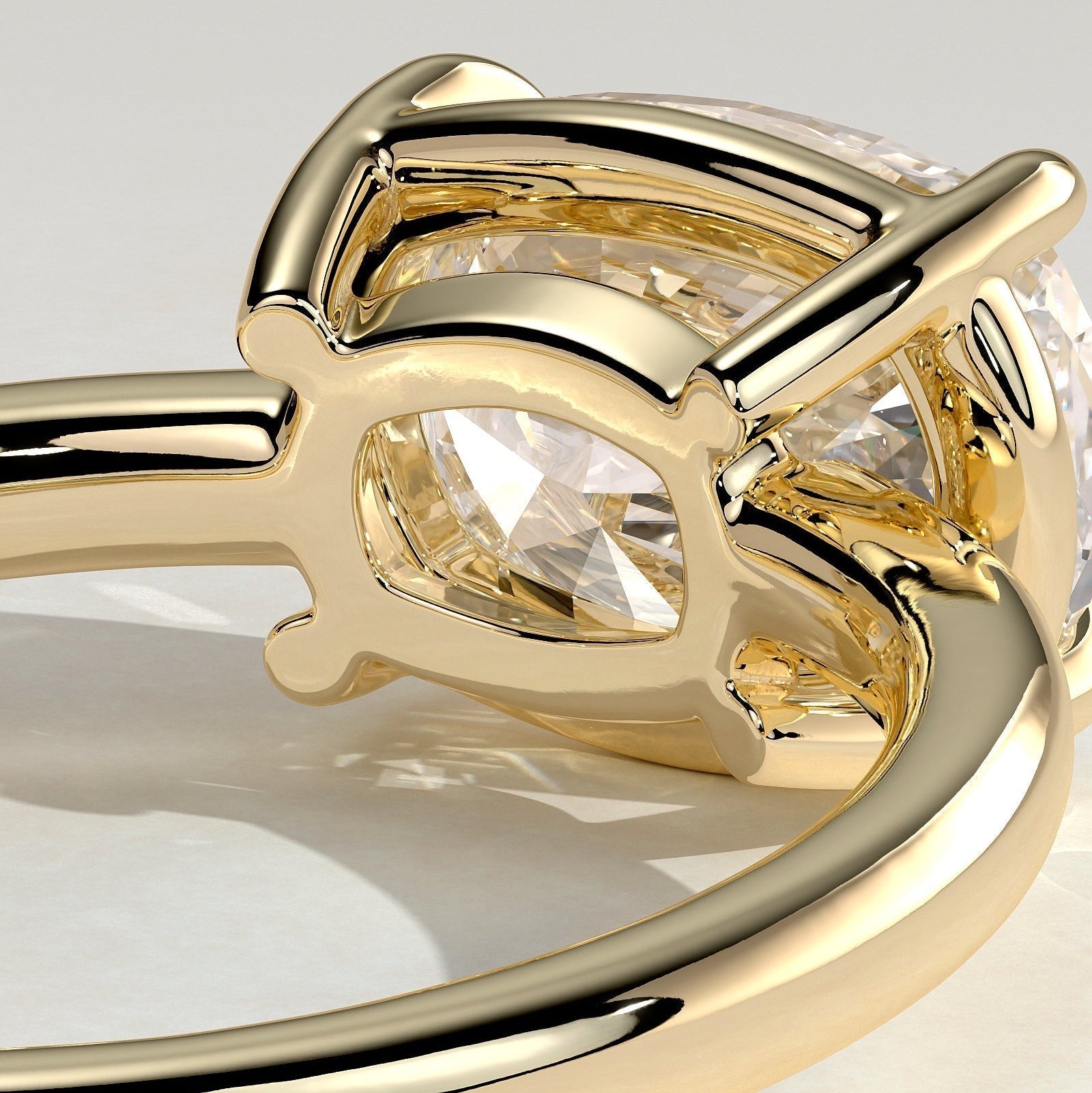 Elongated Cushion Bezel Solitaire Lab Grown Diamond Engagement Ring