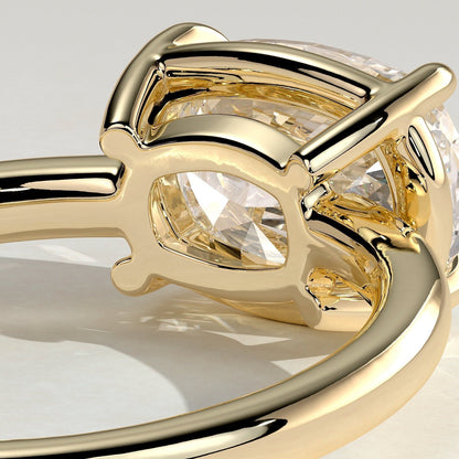 Elongated Cushion Bezel Solitaire Lab Grown Diamond Engagement Ring