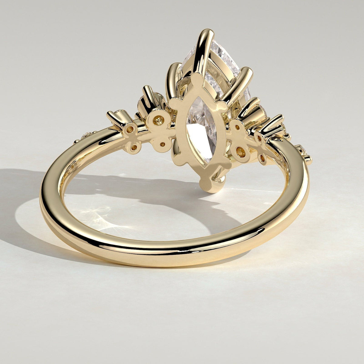 Marquise Cluster Lab Grown Diamond Engagement Ring