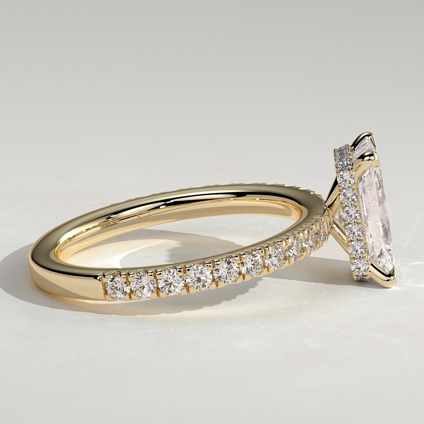 Radiant Pave Lab Grown Diamond Engagement Ring