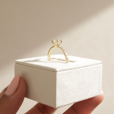 Round Pave Lab Grown Diamond Engagement Ring