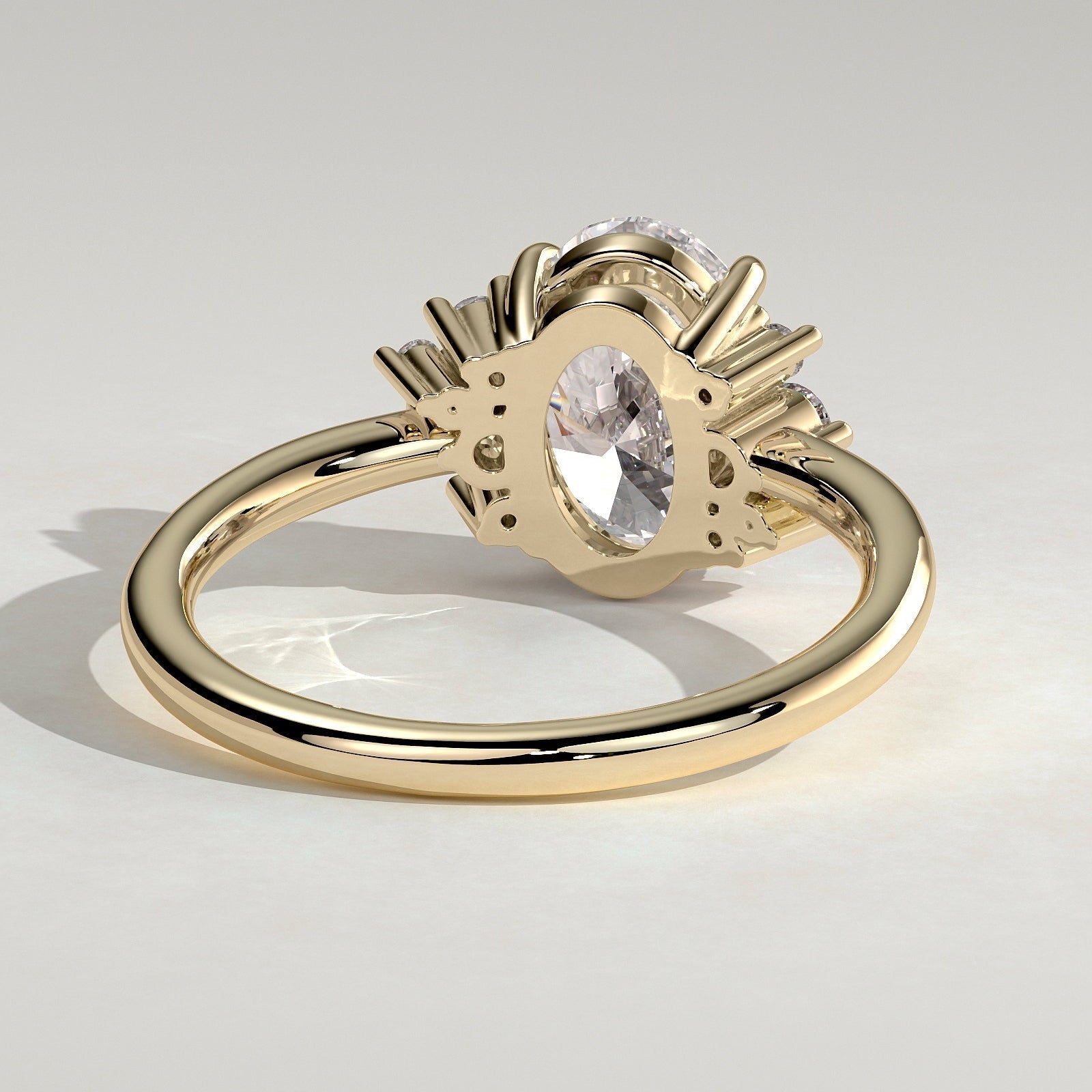 Oval Cluster Lab Grown Diamond Engagement Ring
