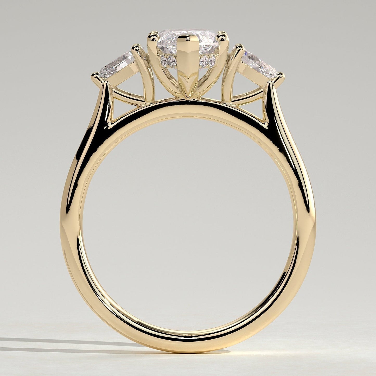 Marquise Three Stone Lab Grown Diamond Engagement Ring