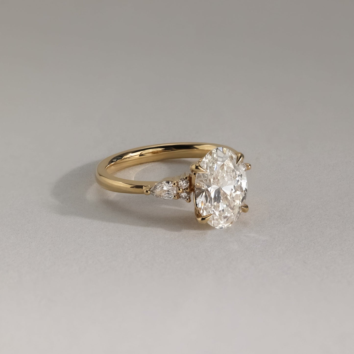 Oval Cluster Lab Grown Diamond Engagement Ring