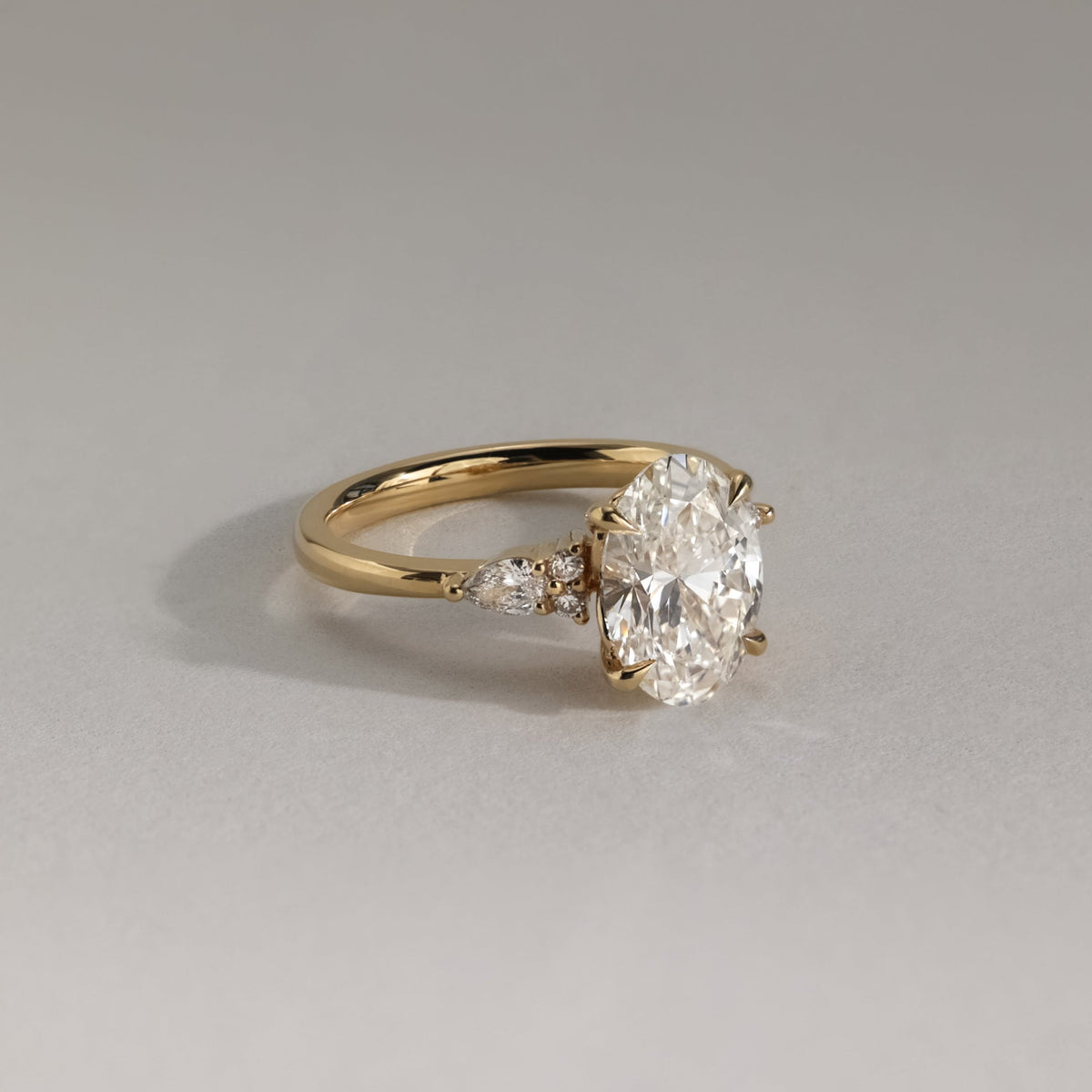 Oval Cluster Lab Grown Diamond Engagement Ring