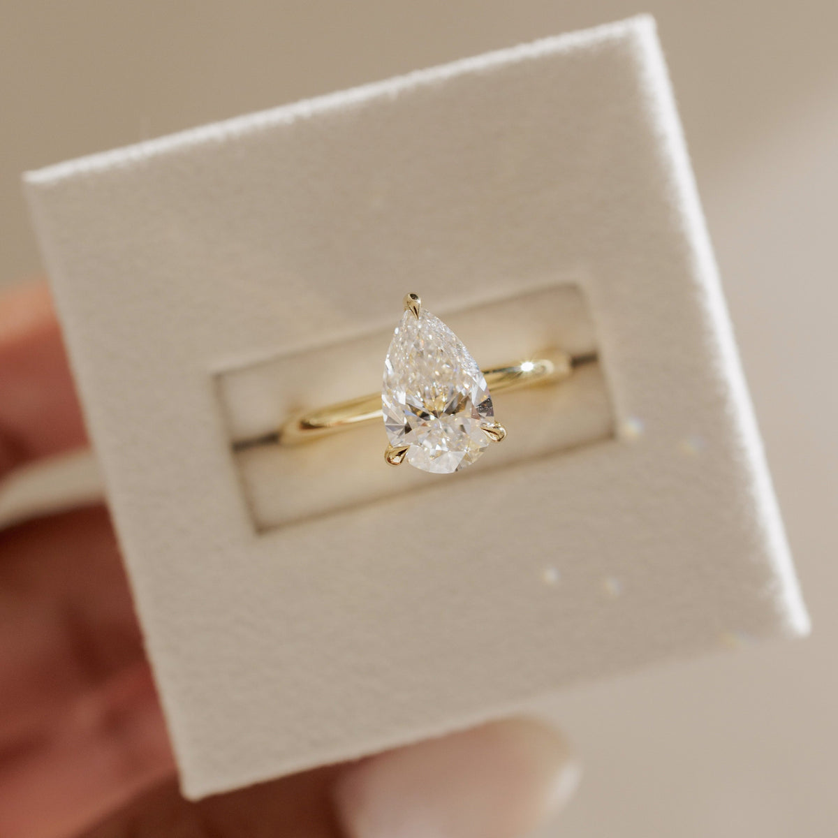 Pear Solitaire Lab Grown Diamond Engagement Ring