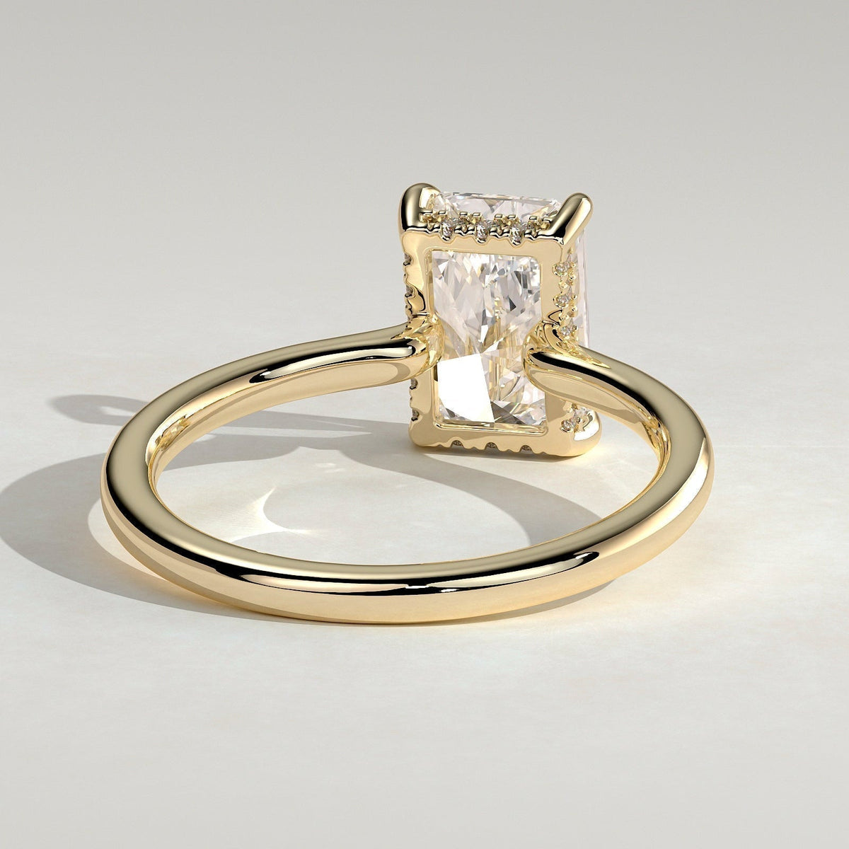 Radiant Hidden Halo Lab Grown Diamond Engagement Ring