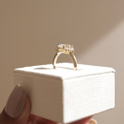 Oval Cluster Lab Grown Diamond Engagement Ring