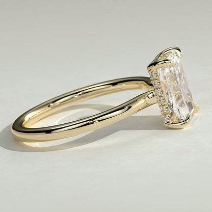 Radiant Hidden Halo Lab Grown Diamond Engagement Ring