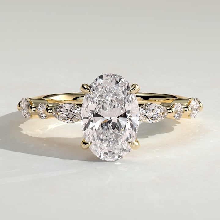 Oval Pave Lab Grown Diamond Engagement Ring