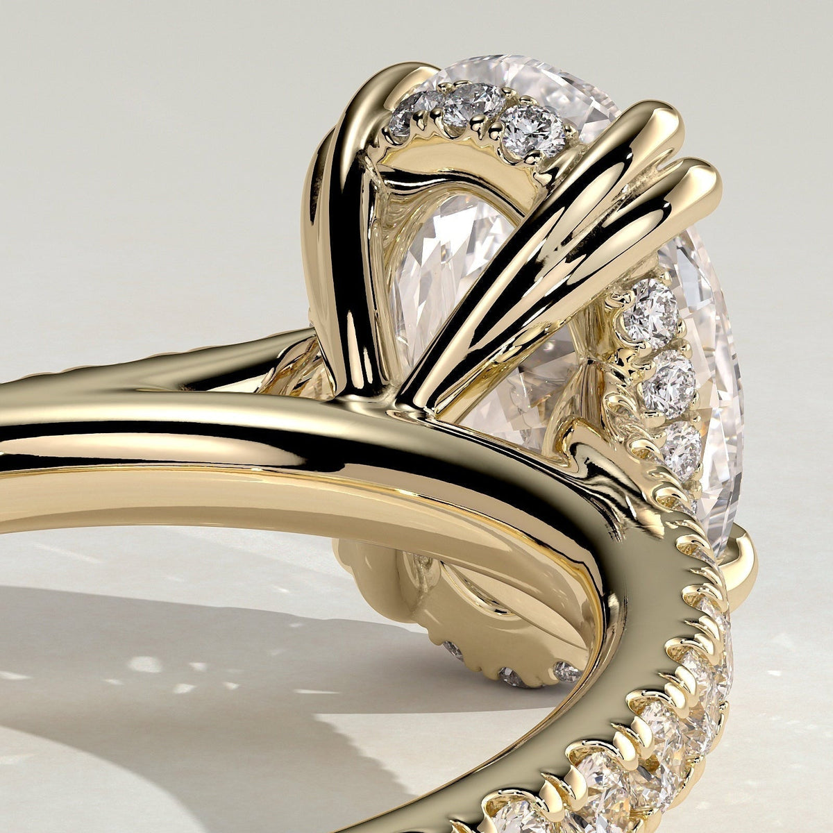 Oval Pave Lab Grown Diamond Engagement Ring