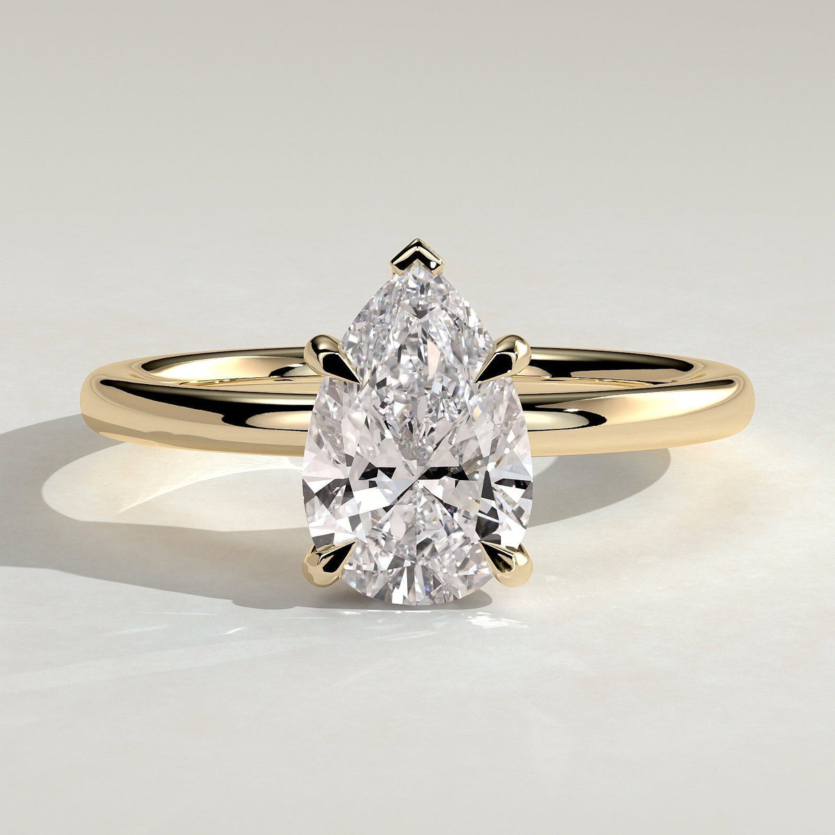 Pear Hidden Halo Lab Grown Diamond Engagement Ring