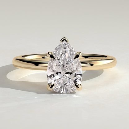 Pear Hidden Halo Lab Grown Diamond Engagement Ring