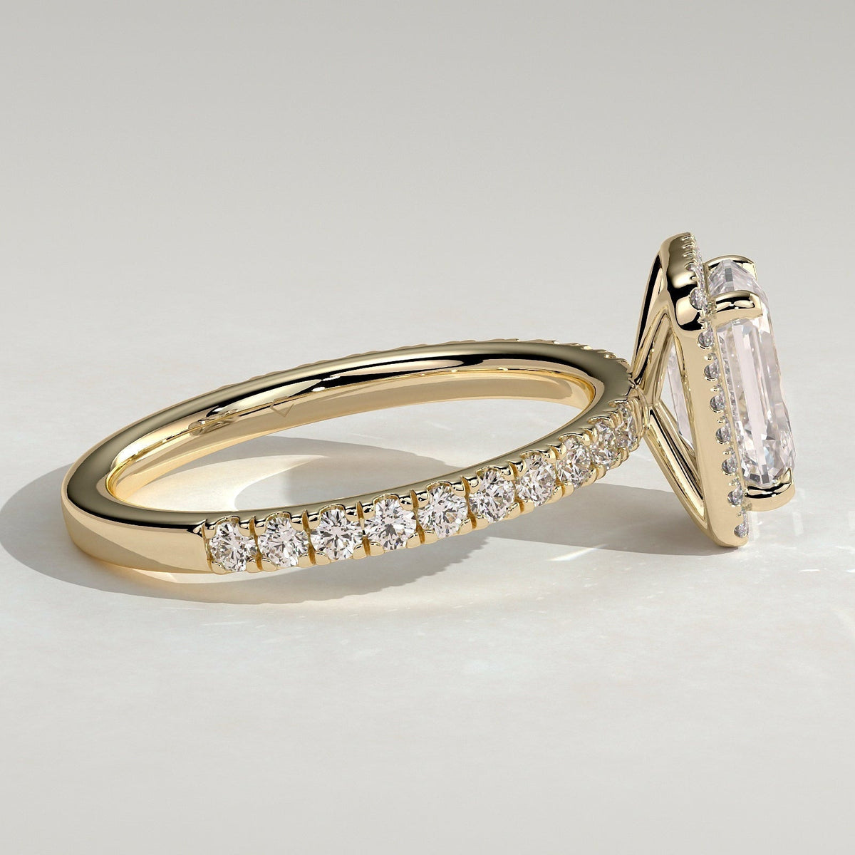 Emerald Halo & Pave Lab Grown Diamond Engagement Ring