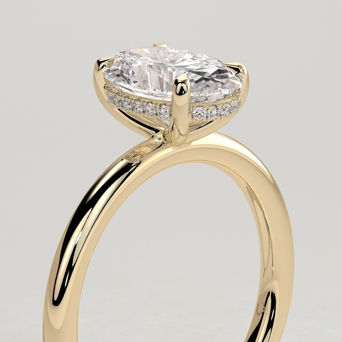 Oval Hidden Halo Lab Grown Diamond Engagement Ring