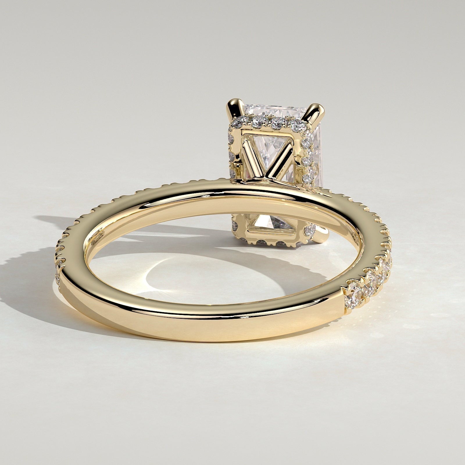 Radiant Pave Lab Grown Diamond Engagement Ring