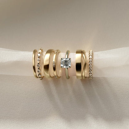 2 CT Asscher Solitaire Moissanite Engagement Ring
