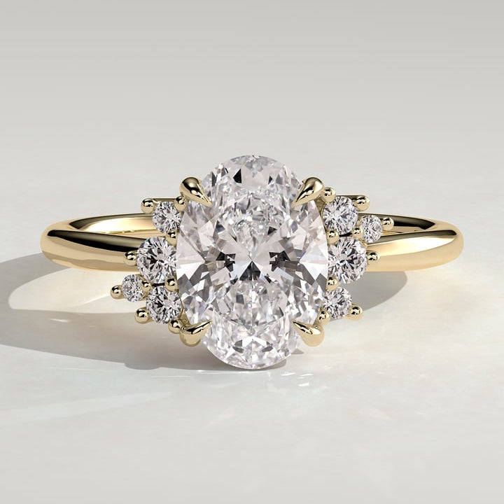 Oval Cluster Lab Grown Diamond Engagement Ring