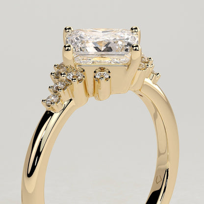 Princess Cluster Lab Grown Diamond Engagement Ring