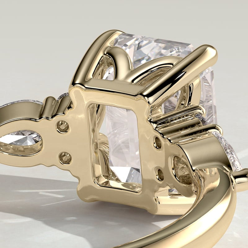 Emerald Cluster Lab Grown Diamond Engagement Ring