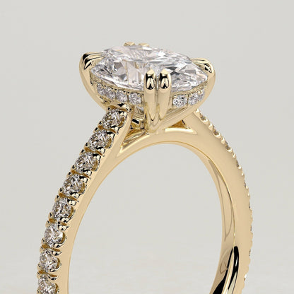 Oval Pave Lab Grown Diamond Engagement Ring