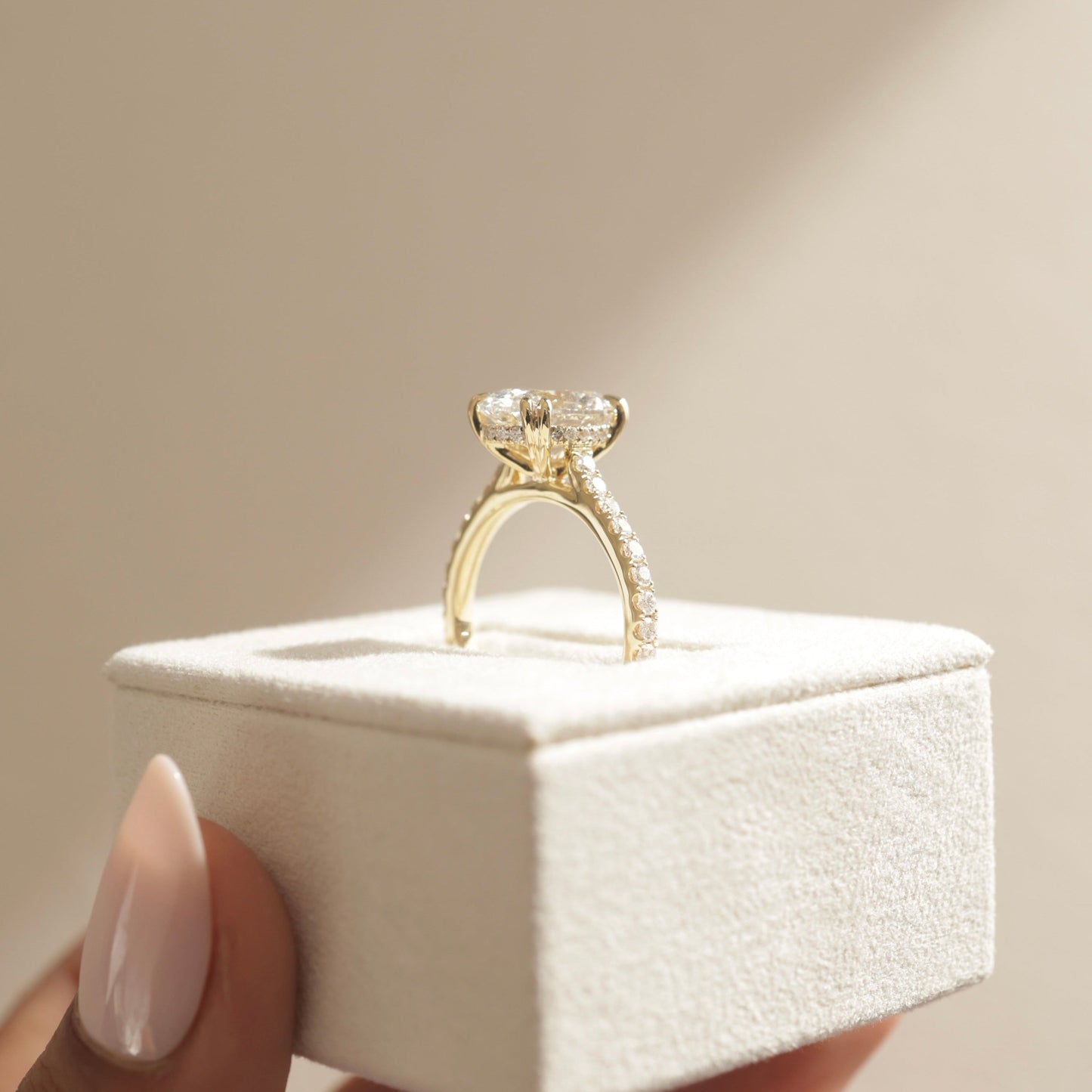 Oval Pave Lab Grown Diamond Engagement Ring