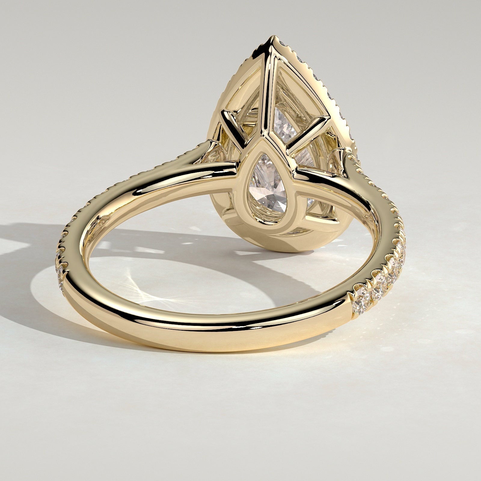 Pear Halo & Pave Lab Grown Diamond Engagement Ring