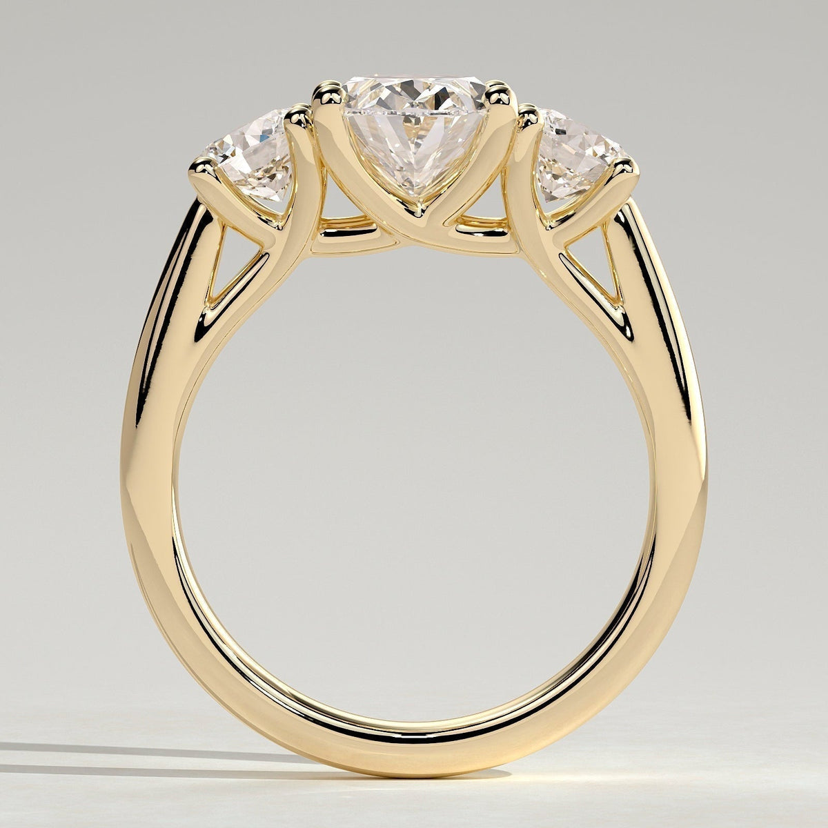 Oval Three Stone Lab Grown Diamond Engagement Ring
