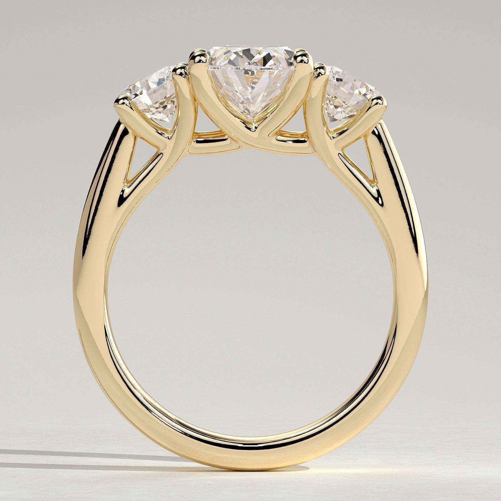 Oval Three Stone Lab Grown Diamond Engagement Ring