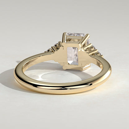 Emerald Cluster Lab Grown Diamond Engagement Ring