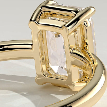 Emerald Bezel Solitaire Lab Grown Diamond Engagement Ring