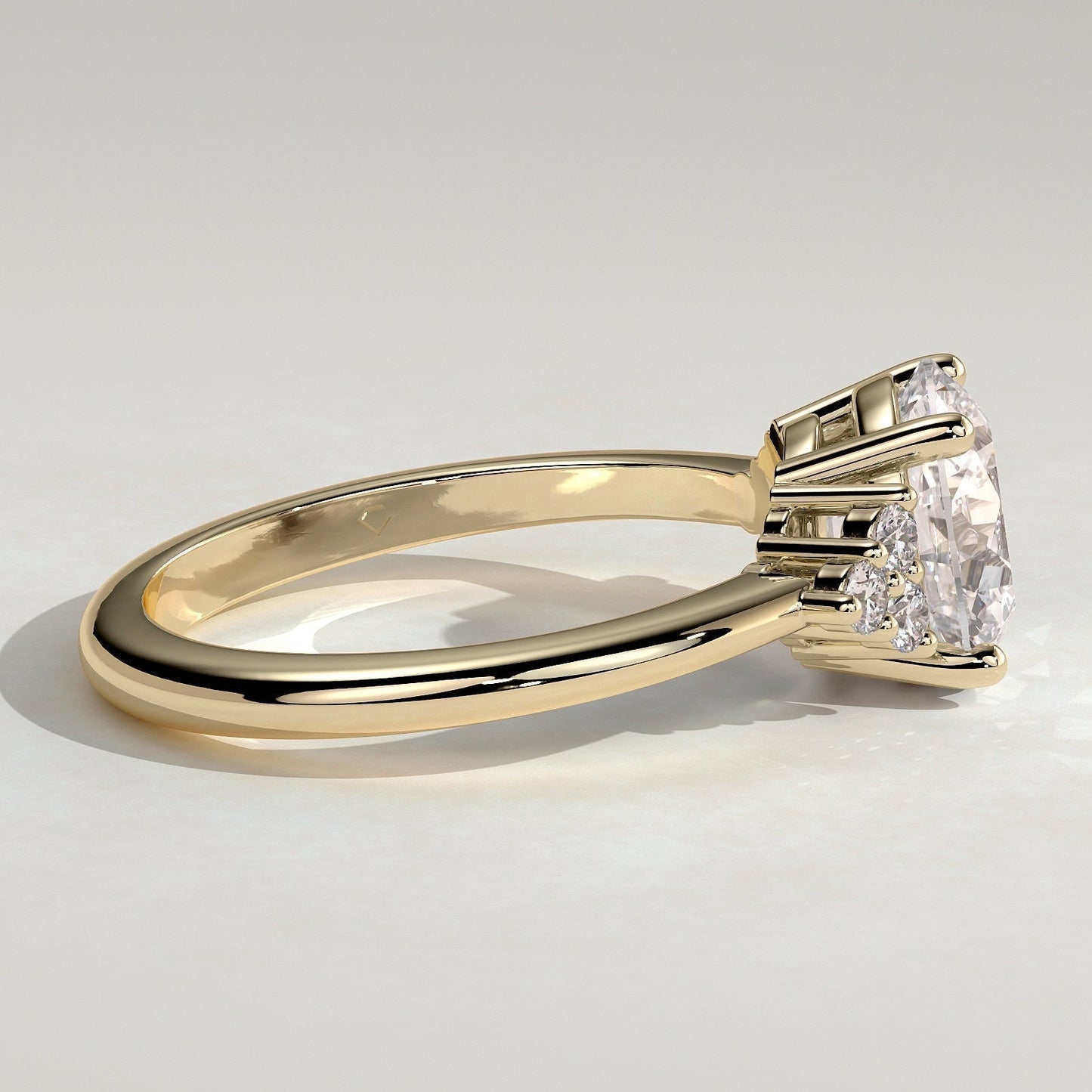 Round Cluster Lab Grown Diamond Engagement Ring