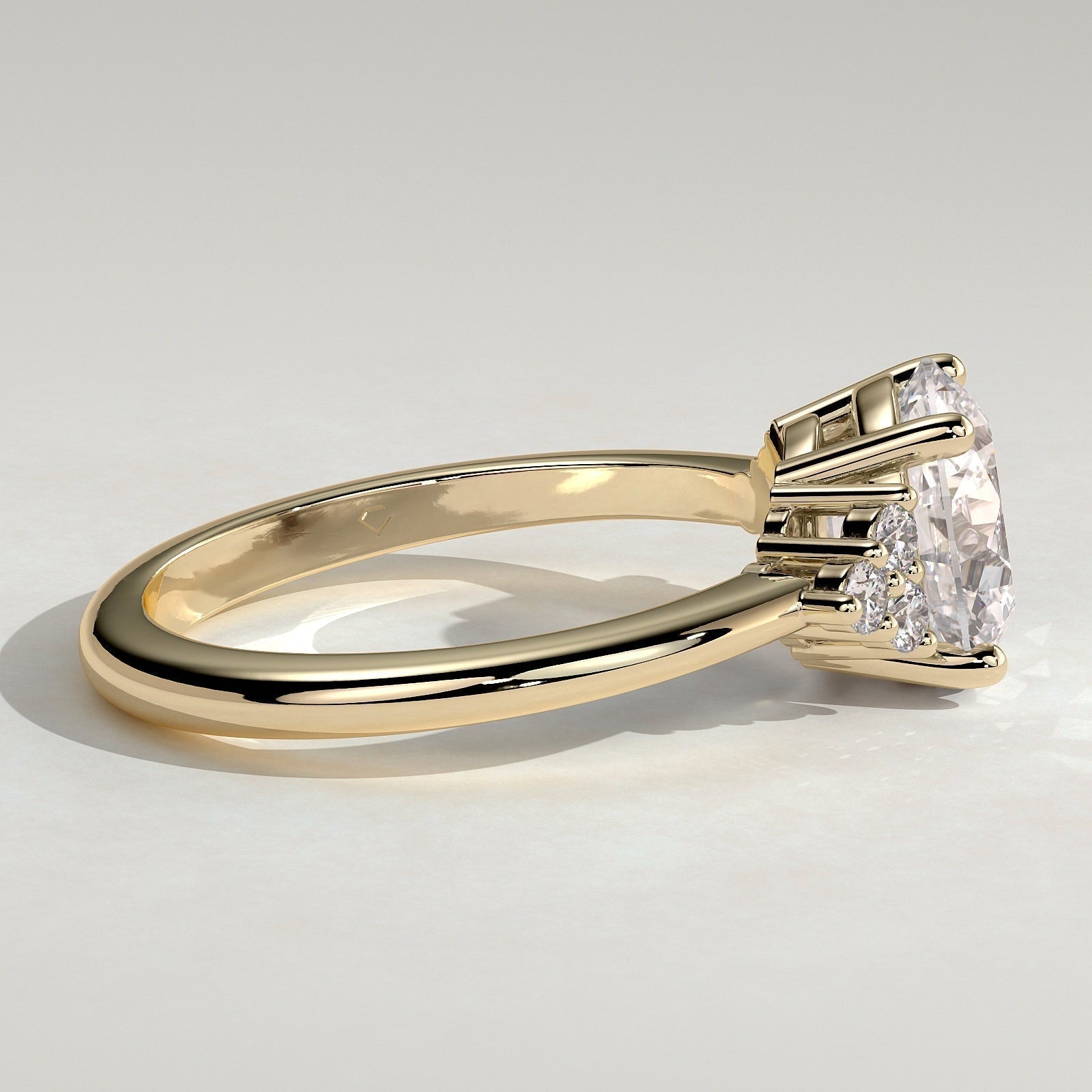 Round Cluster Lab Grown Diamond Engagement Ring