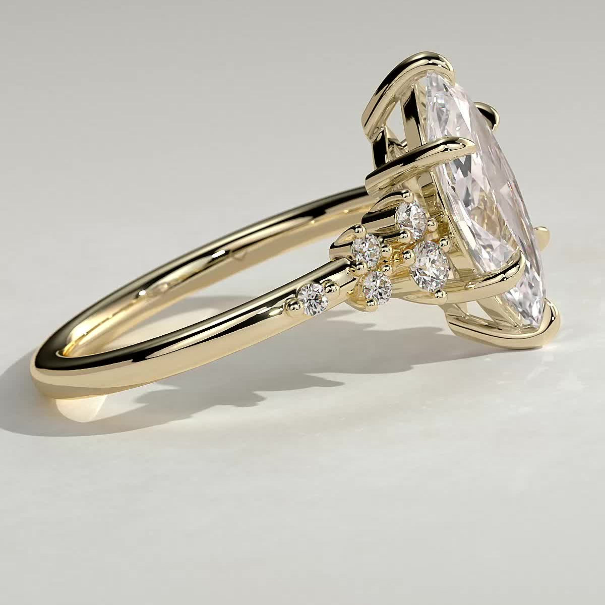Marquise Cluster Lab Grown Diamond Engagement Ring