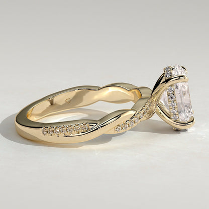 Oval Twisted Pave Lab Grown Diamond Engagement Ring