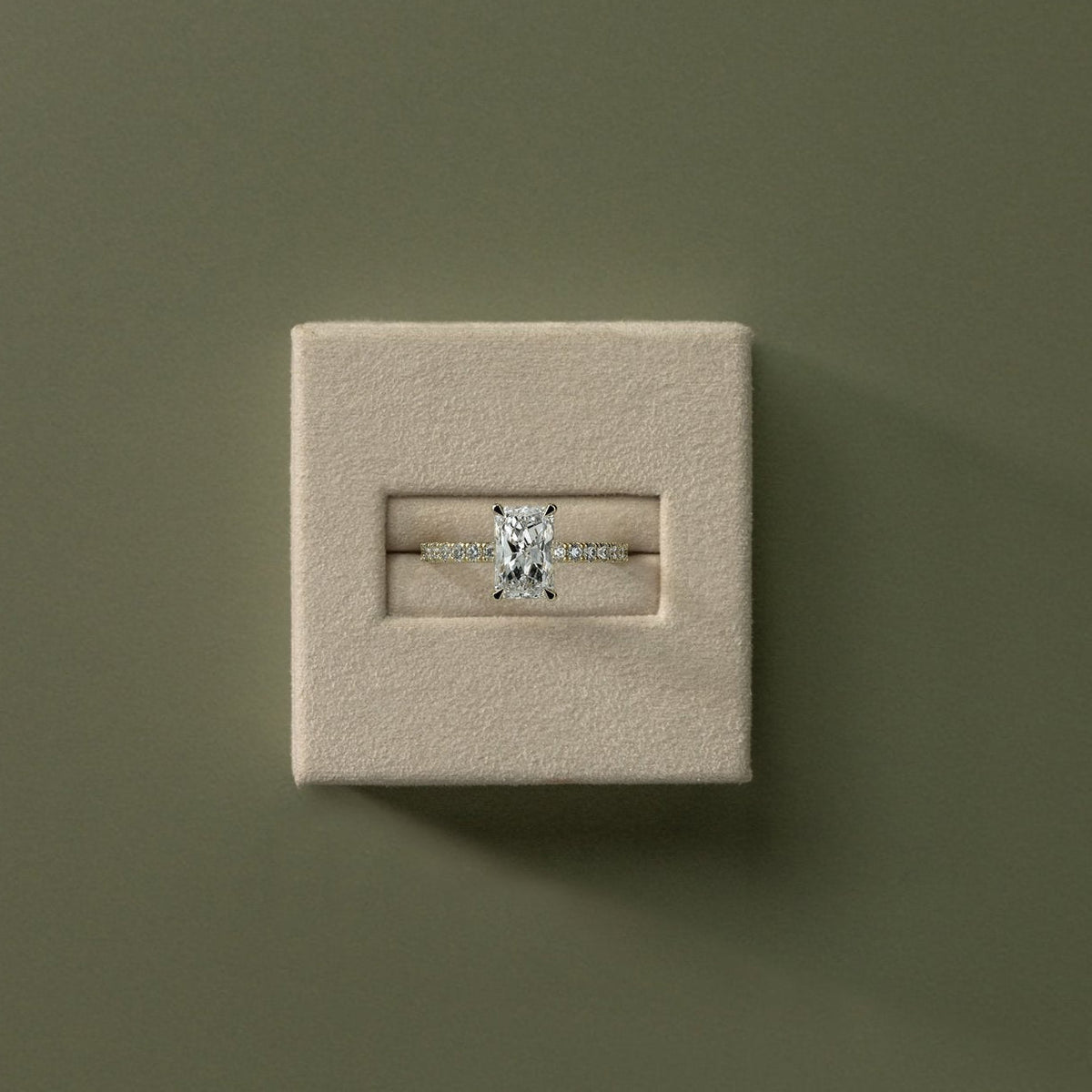 Radiant Pave Lab Grown Diamond Engagement Ring