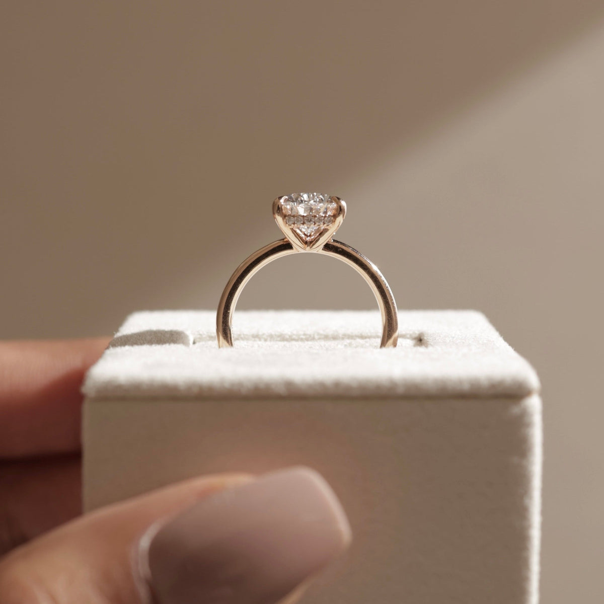 Pear Hidden Halo Lab Grown Diamond Engagement Ring