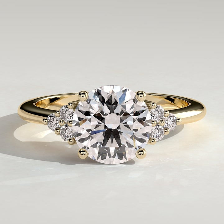 Round Cluster Lab Grown Diamond Engagement Ring