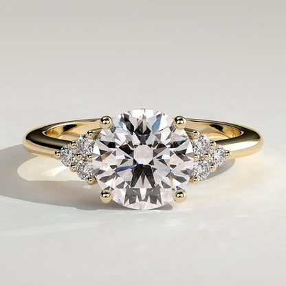 Round Cluster Lab Grown Diamond Engagement Ring