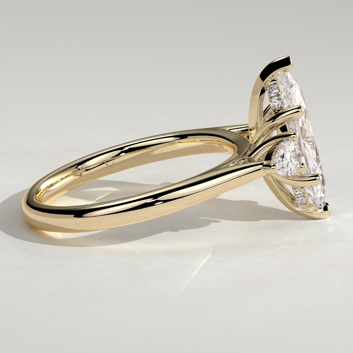 Marquise Three Stone Lab Grown Diamond Engagement Ring