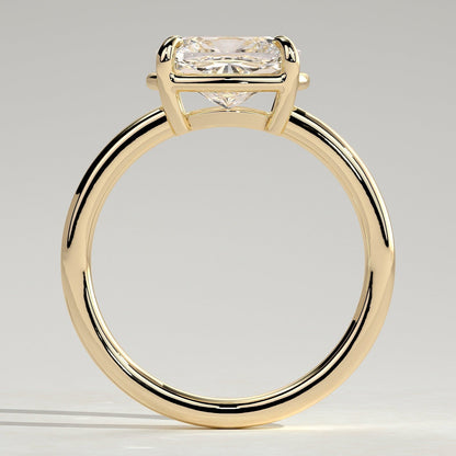 Elongated Cushion Bezel Solitaire Lab Grown Diamond Engagement Ring