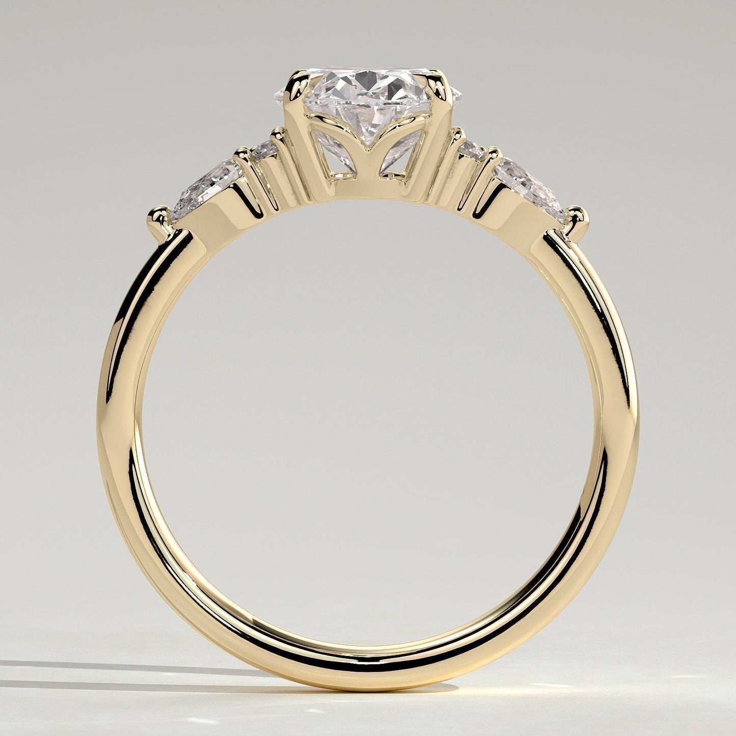 Oval Cluster Lab Grown Diamond Engagement Ring