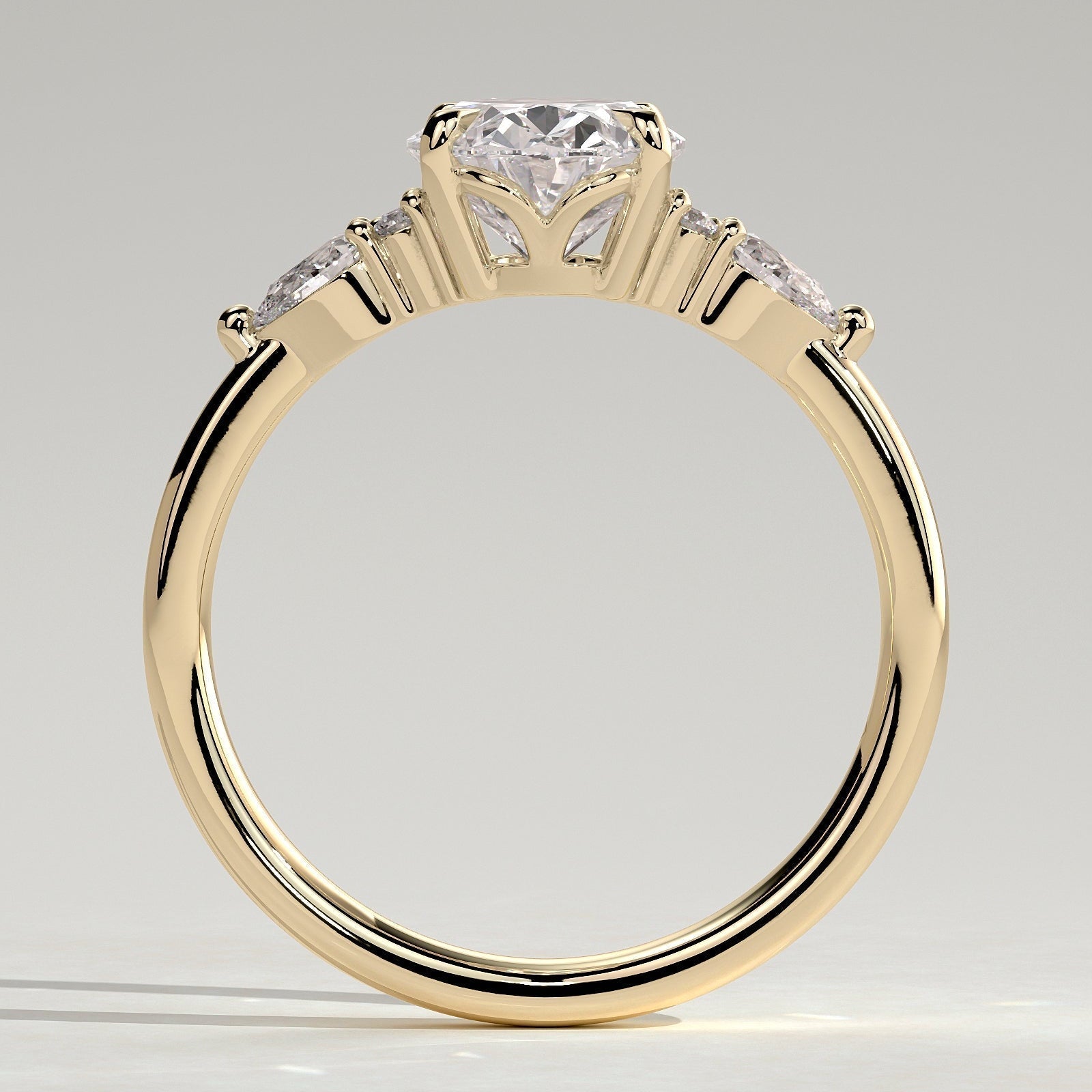 Oval Cluster Lab Grown Diamond Engagement Ring