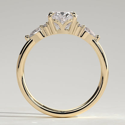 Oval Cluster Lab Grown Diamond Engagement Ring