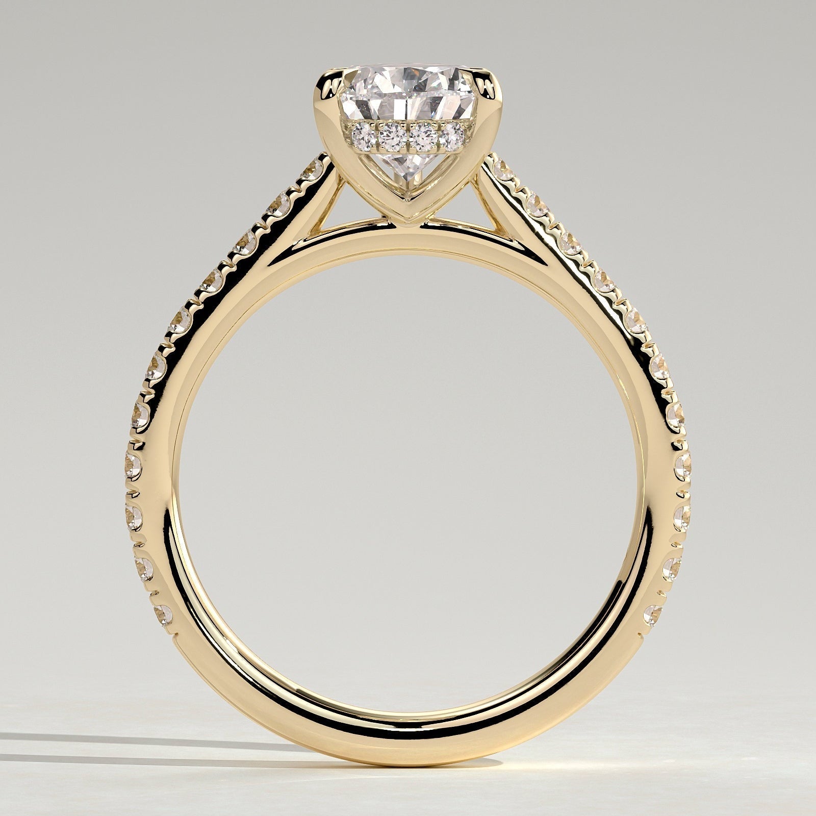 Pear Pave Lab Grown Diamond Engagement Ring