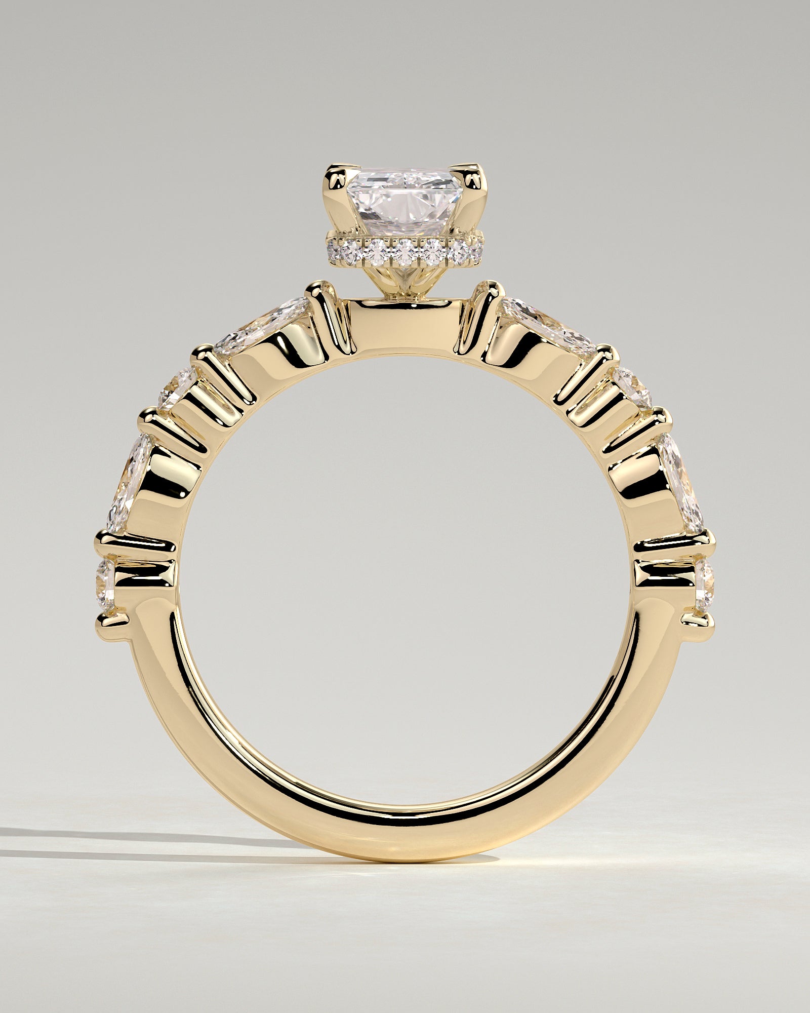 Radiant Hidden Halo Lab Grown Diamond Engagement Ring