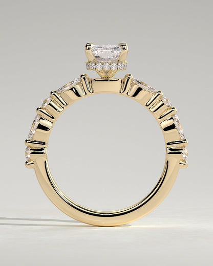 Radiant Hidden Halo Lab Grown Diamond Engagement Ring