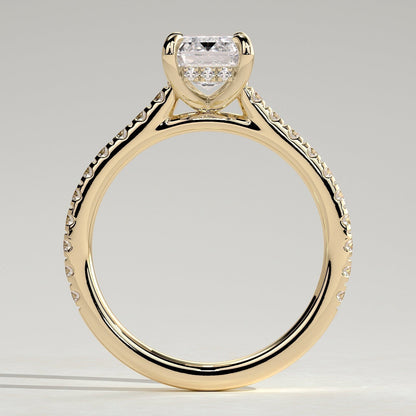 Emerald Pave Lab Grown Diamond Engagement Ring