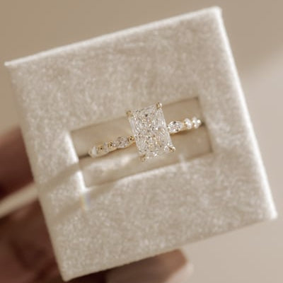 Radiant Hidden Halo Lab Grown Diamond Engagement Ring